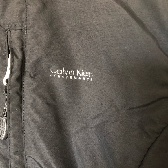 {Calvin Klein} Charcoal Gray Black Fleece Jacket - Picture 3 of 7